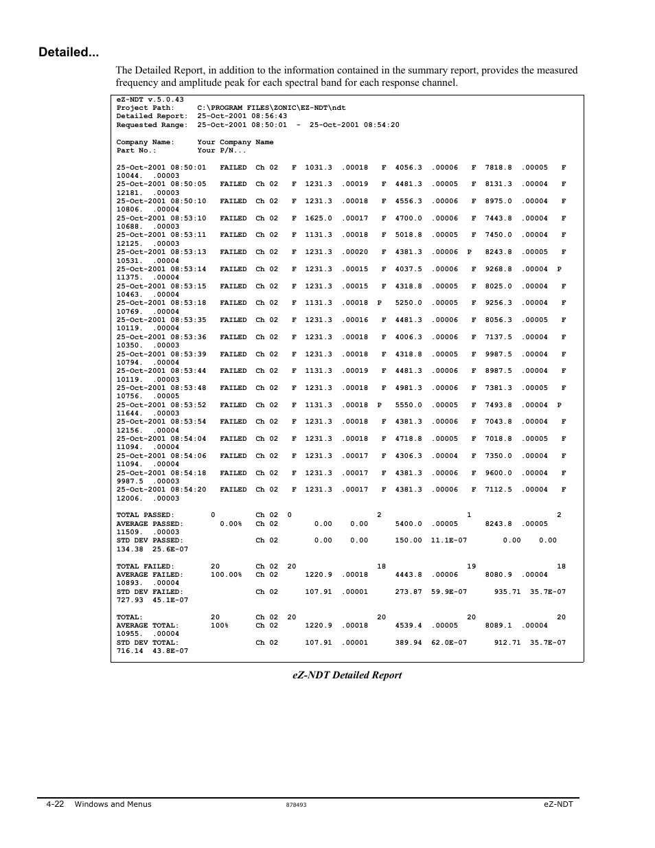 Detailed, Ez-ndt detailed report | Measurement Computing eZ-NDT version 6.0.9 User Manual | Page 42 / 48