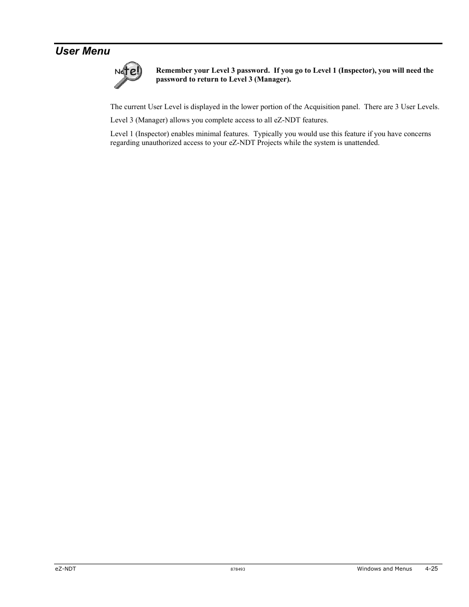 User menu | Measurement Computing eZ-NDT version 6.0.9 User Manual | Page 45 / 48