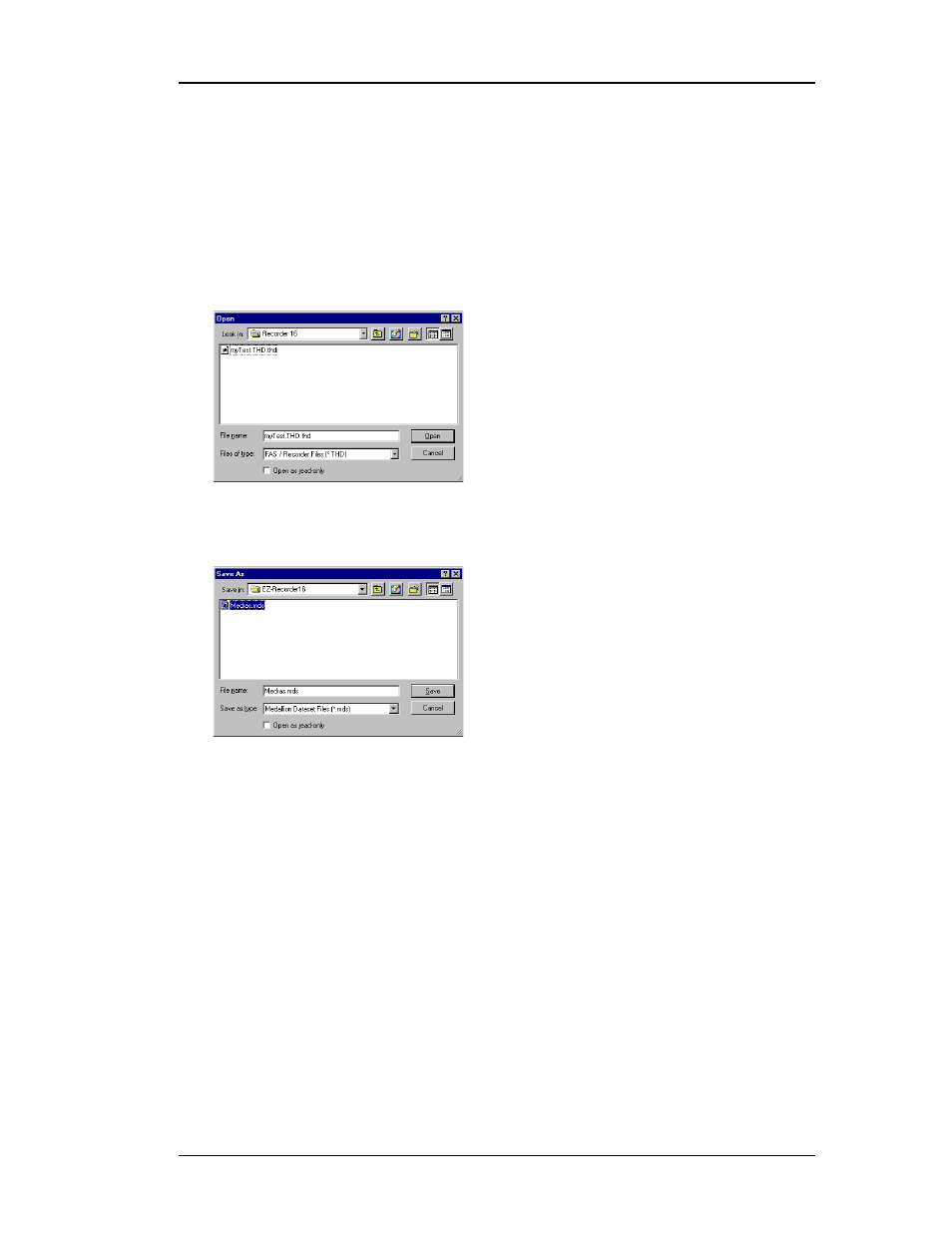Menus, File menu, Open file | Save data set, Print, Exit, Hapter, Enus | Measurement Computing eZ-Record rev.2.1 User Manual | Page 11 / 50