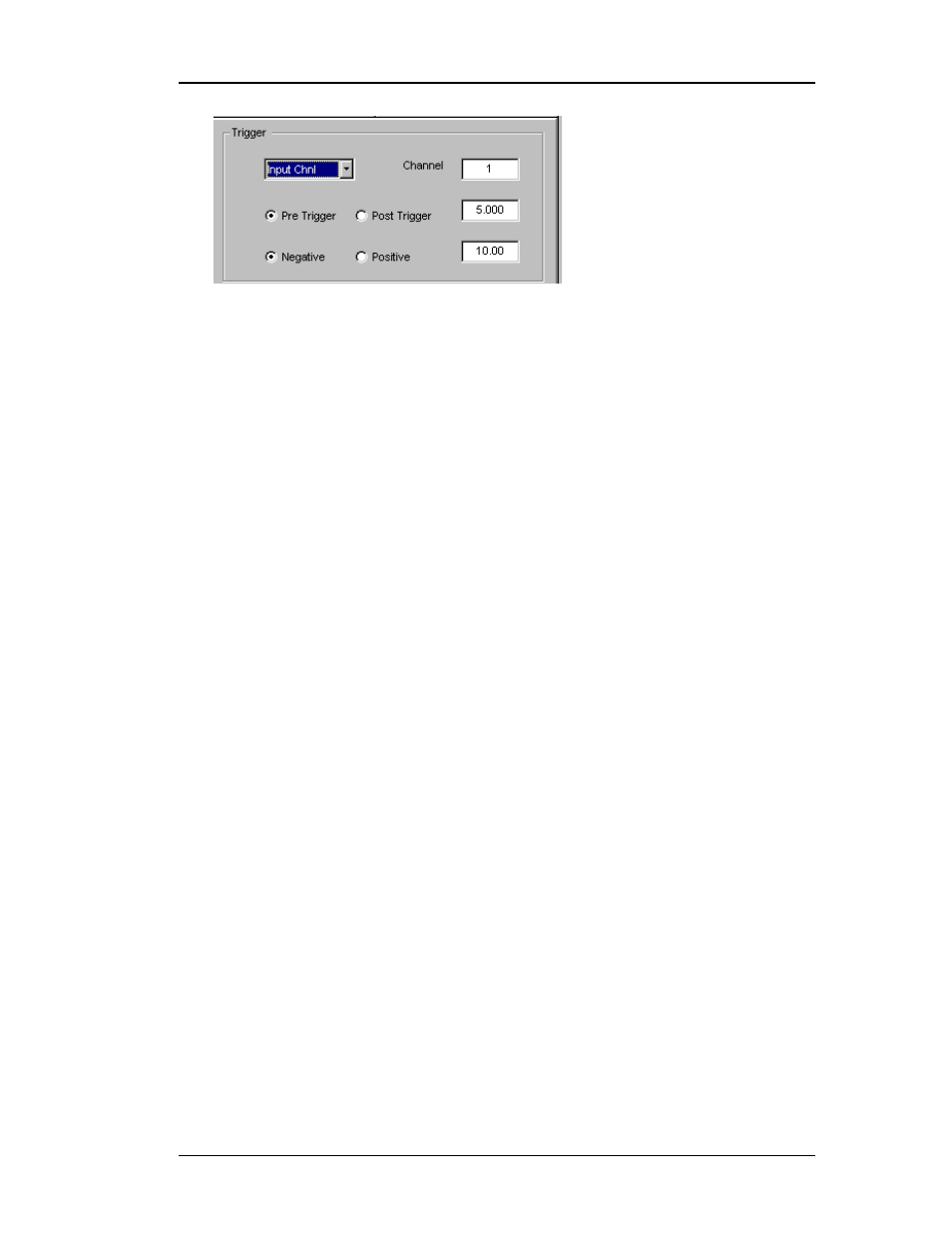 Trigger panel | Measurement Computing eZ-Record rev.2.1 User Manual | Page 13 / 50