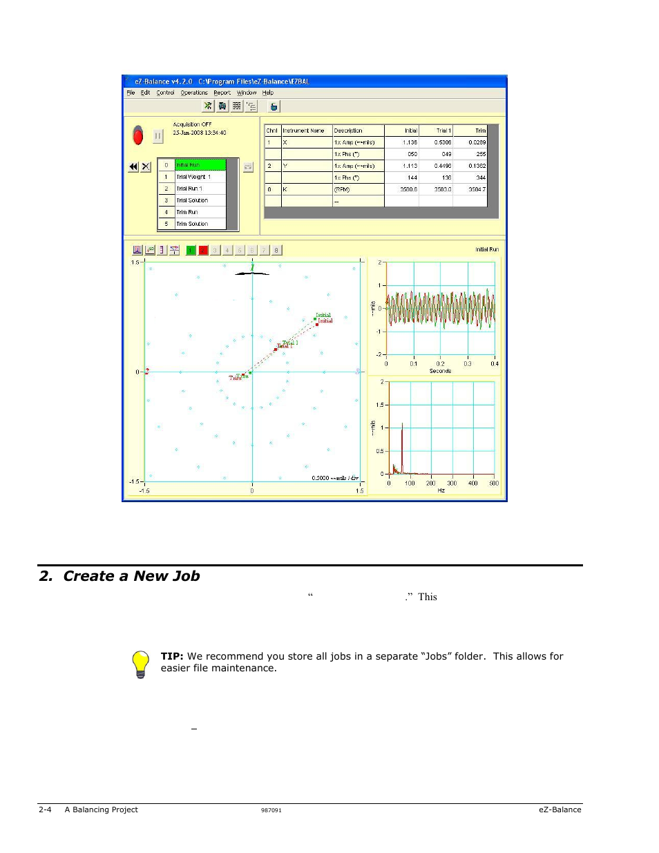Create a new job | Measurement Computing eZ-Balance rev.9.0 User Manual | Page 10 / 40