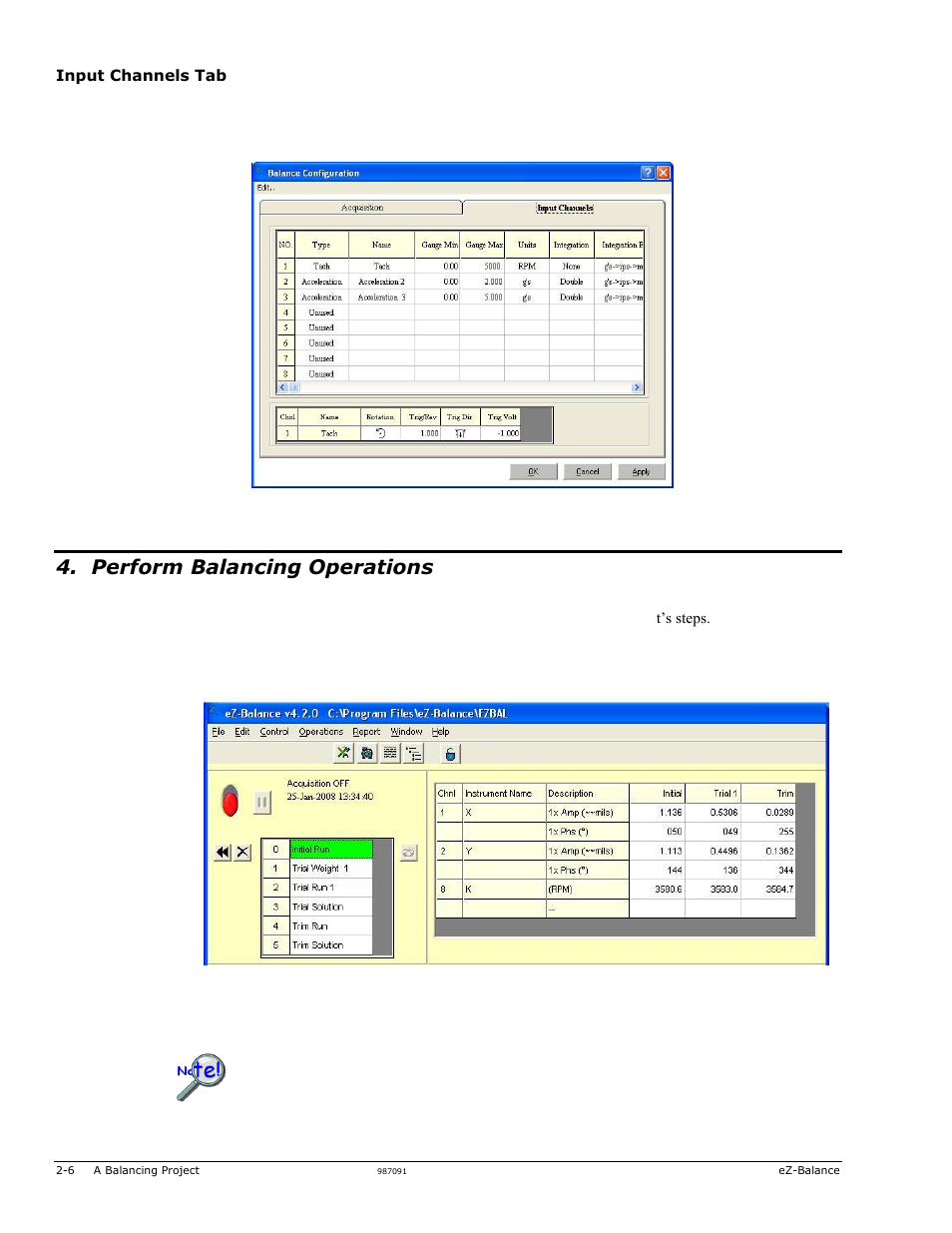 Perform balancing operations | Measurement Computing eZ-Balance rev.9.0 User Manual | Page 12 / 40