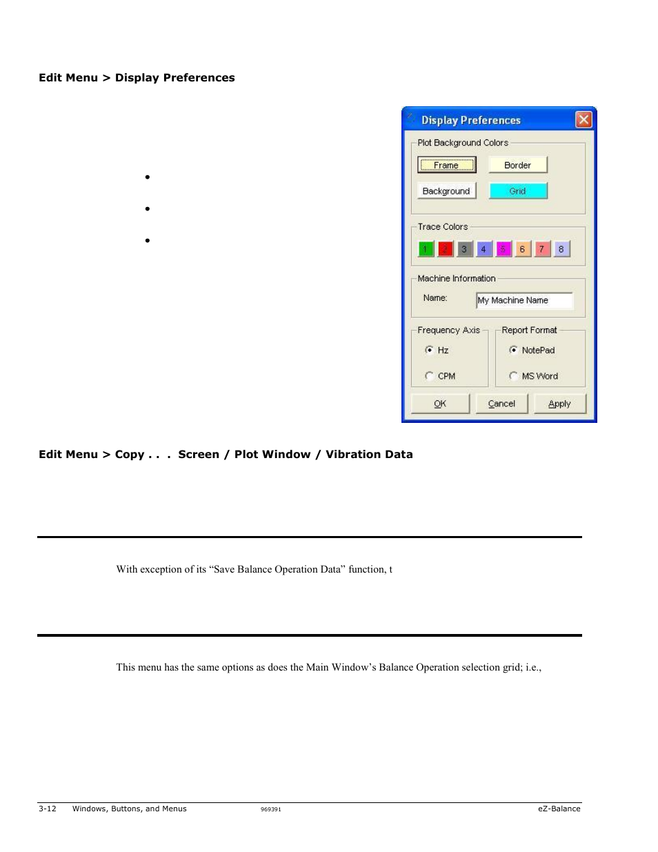 Control menu, Operations menu | Measurement Computing eZ-Balance rev.9.0 User Manual | Page 30 / 40