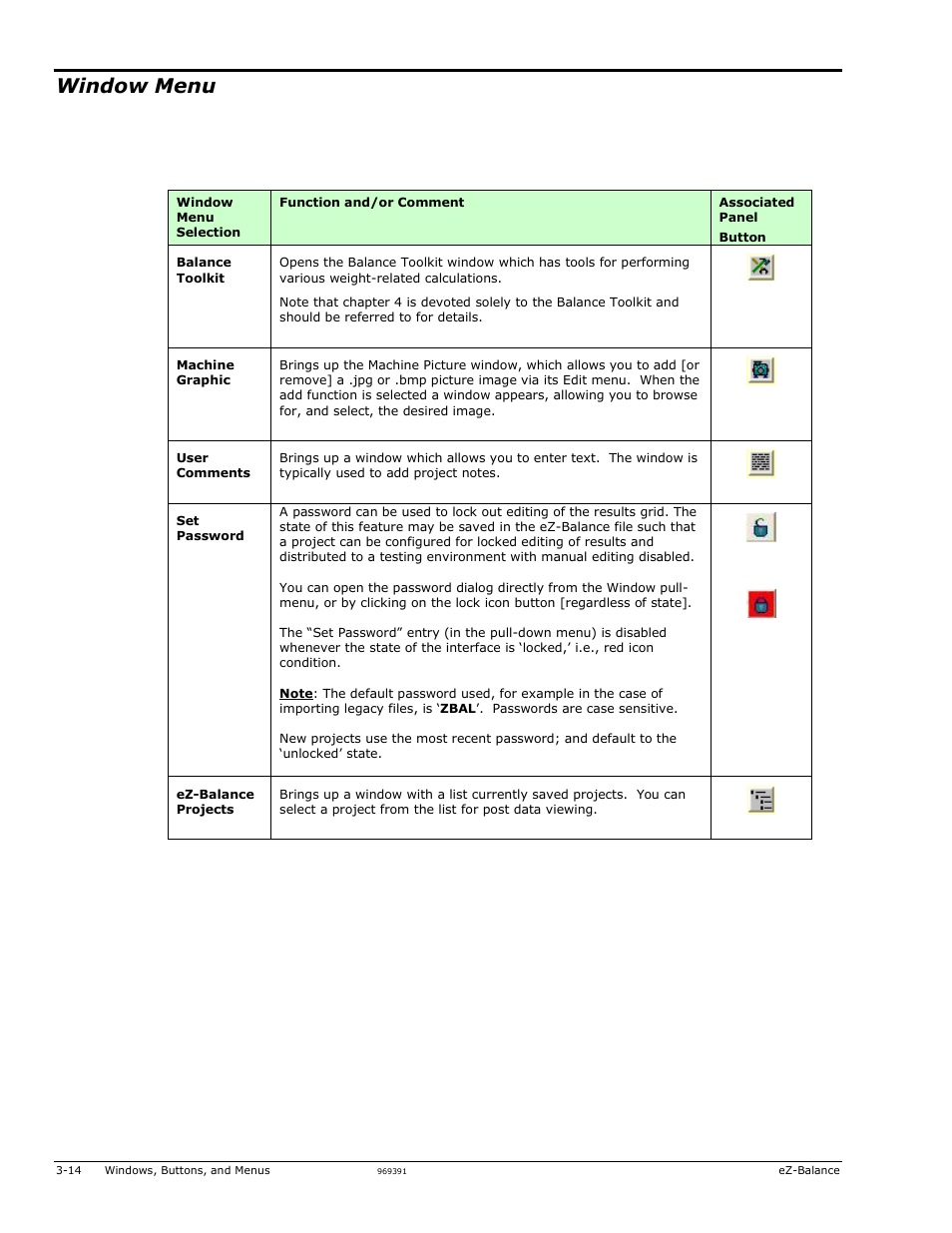 Window menu | Measurement Computing eZ-Balance rev.9.0 User Manual | Page 32 / 40