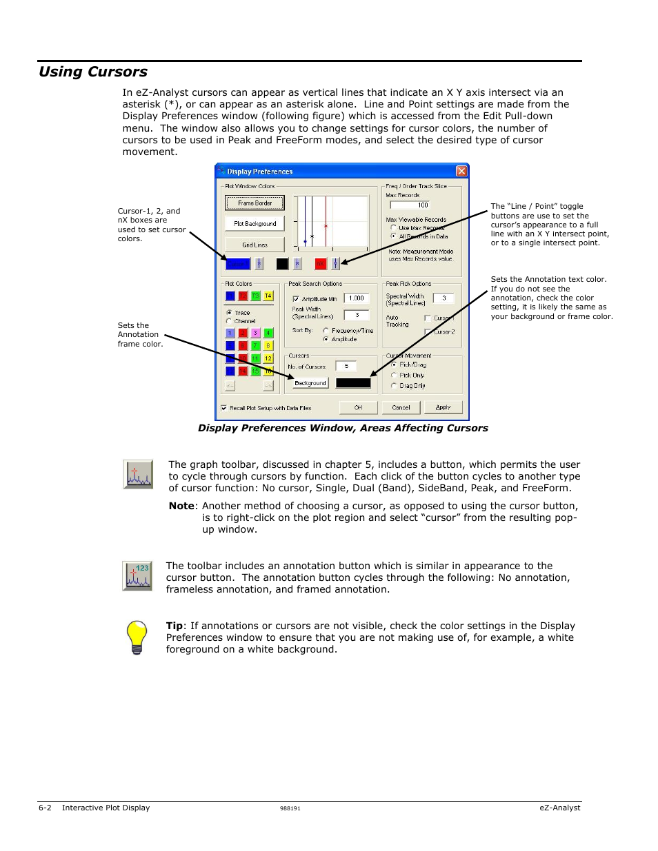 Using cursors | Measurement Computing eZ-Analyst rev.14.1 User Manual | Page 104 / 136