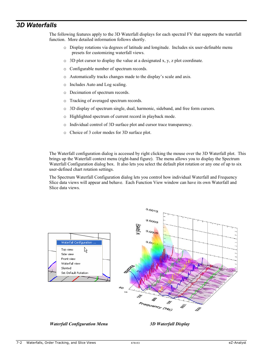 Waterfalls …… 7-2, 3d waterfalls | Measurement Computing eZ-Analyst rev.14.1 User Manual | Page 116 / 136