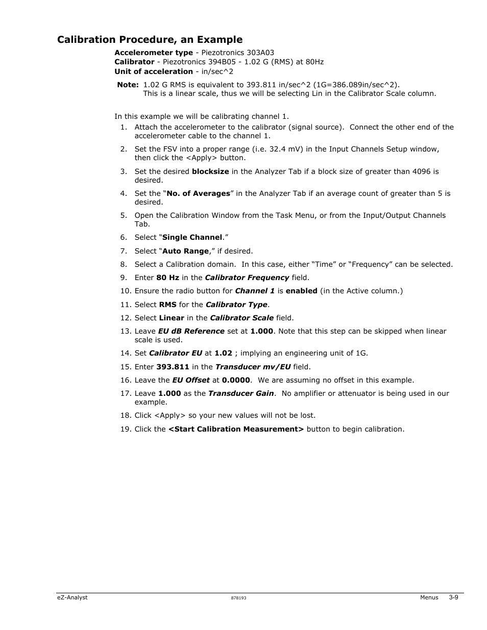 Calibration procedure, an example | Measurement Computing eZ-Analyst rev.14.1 User Manual | Page 27 / 136