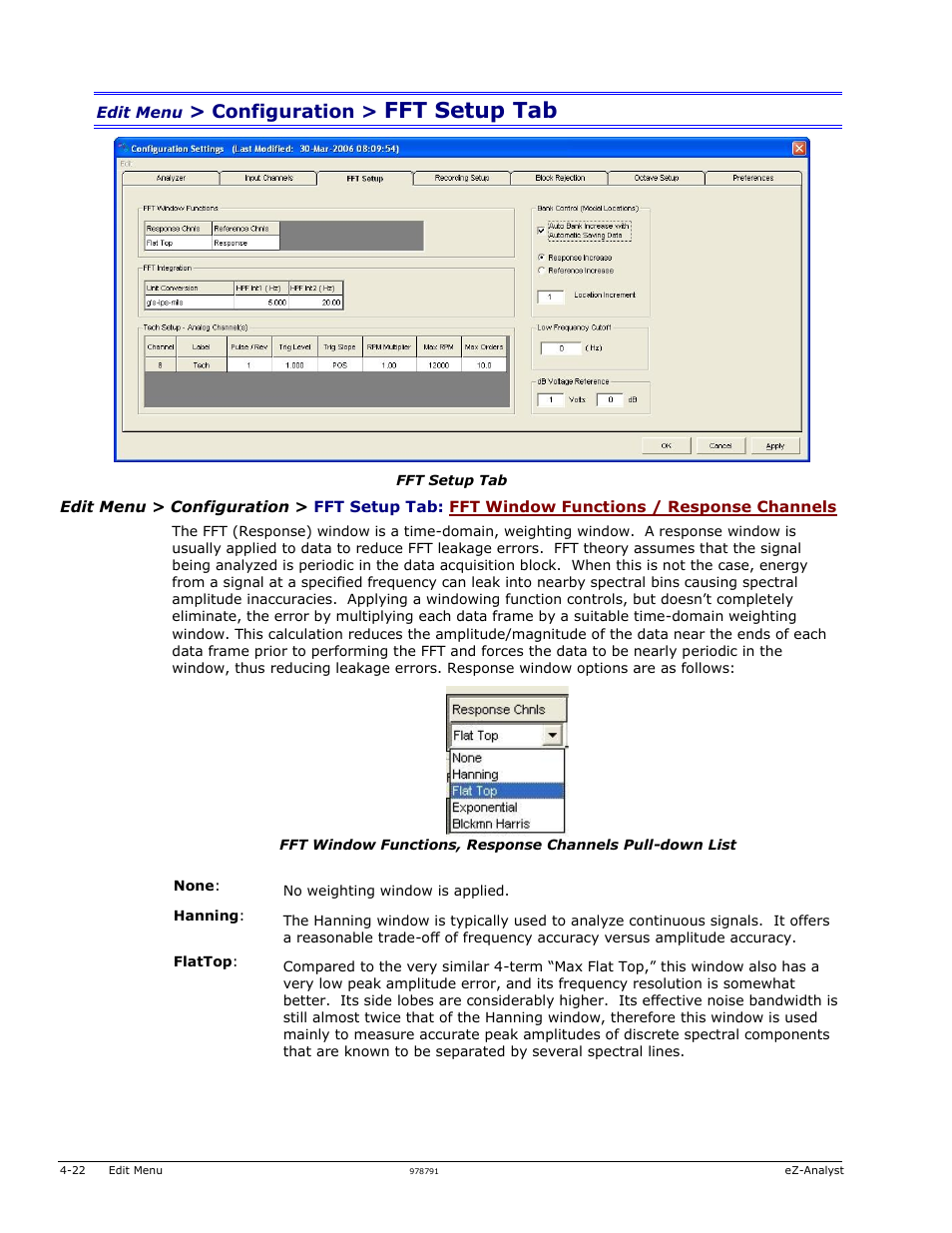 Fft setup tab, Configuration | Measurement Computing eZ-Analyst rev.14.1 User Manual | Page 58 / 136