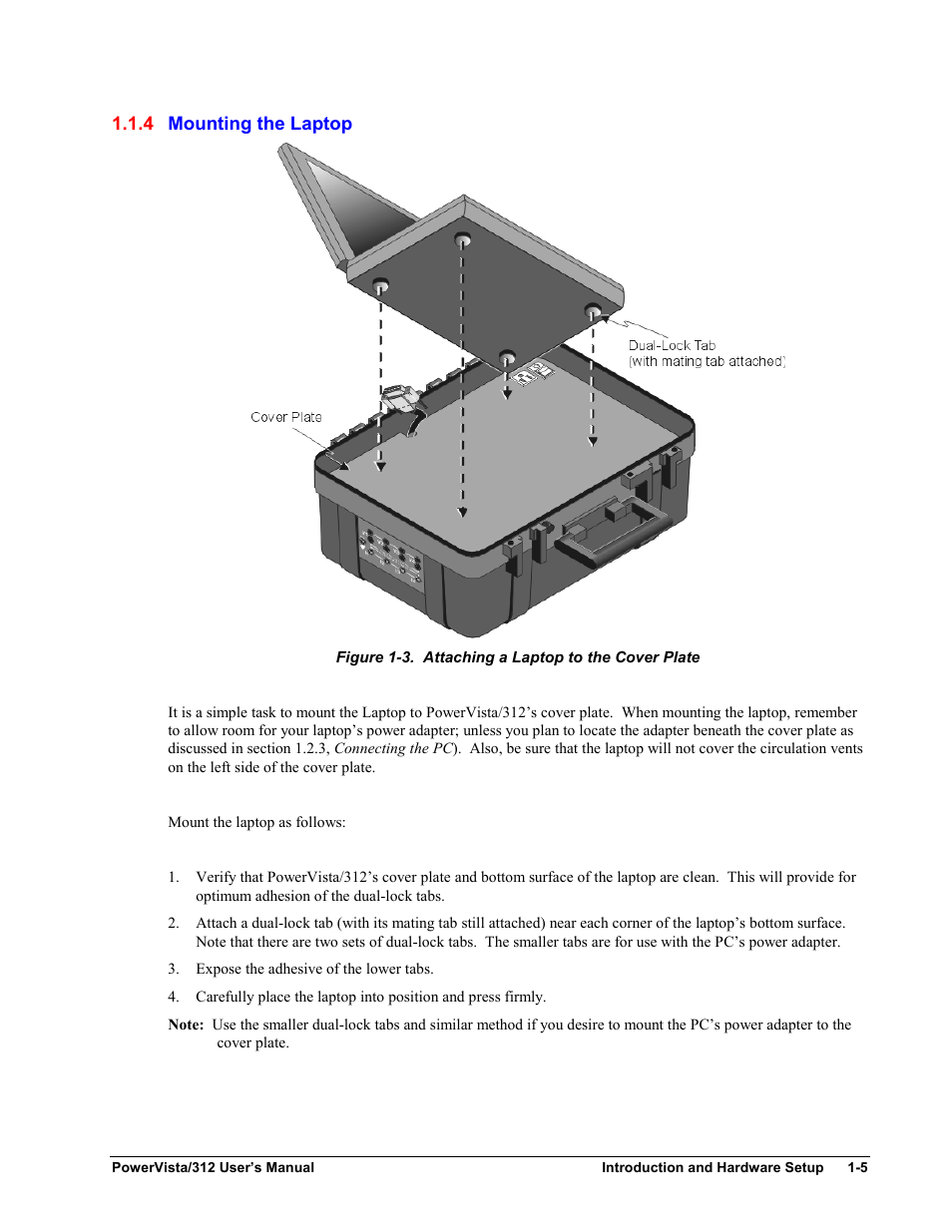 Mounting the laptop | Measurement Computing WavePort 312P rev.1.0 User Manual | Page 11 / 82