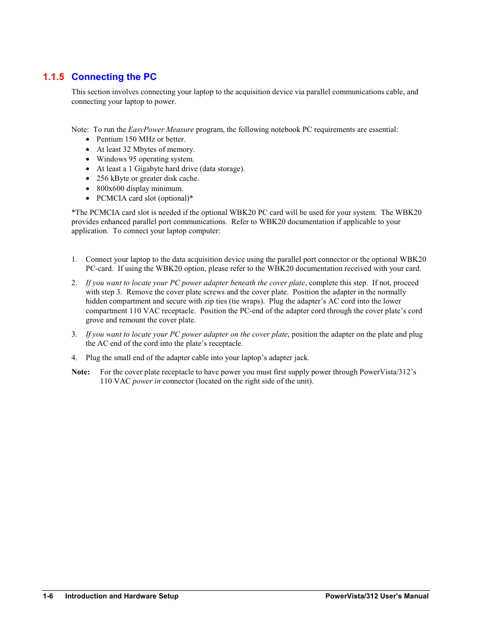 Connecting the pc | Measurement Computing WavePort 312P rev.1.0 User Manual | Page 12 / 82
