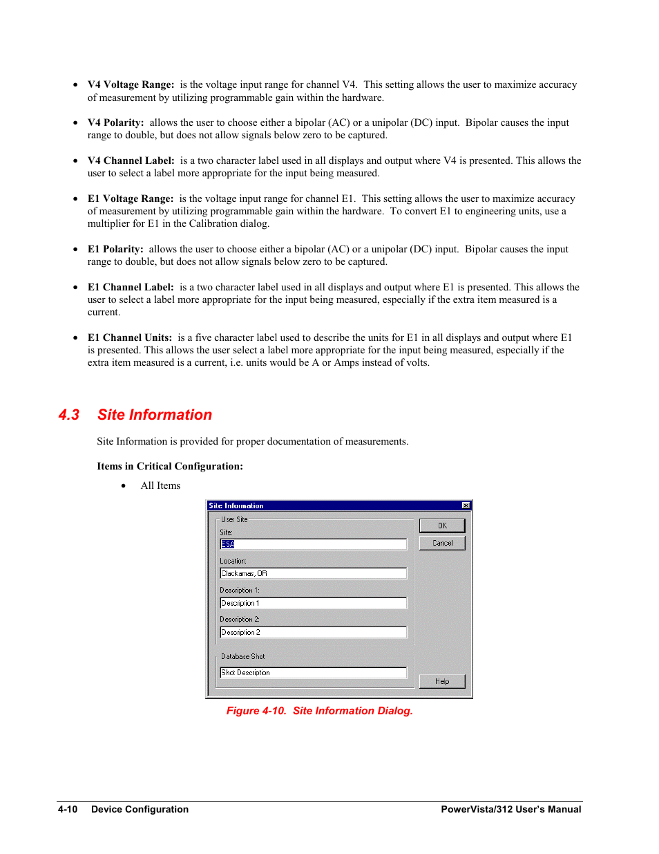 Site information, 3 site information | Measurement Computing WavePort 312P rev.1.0 User Manual | Page 44 / 82