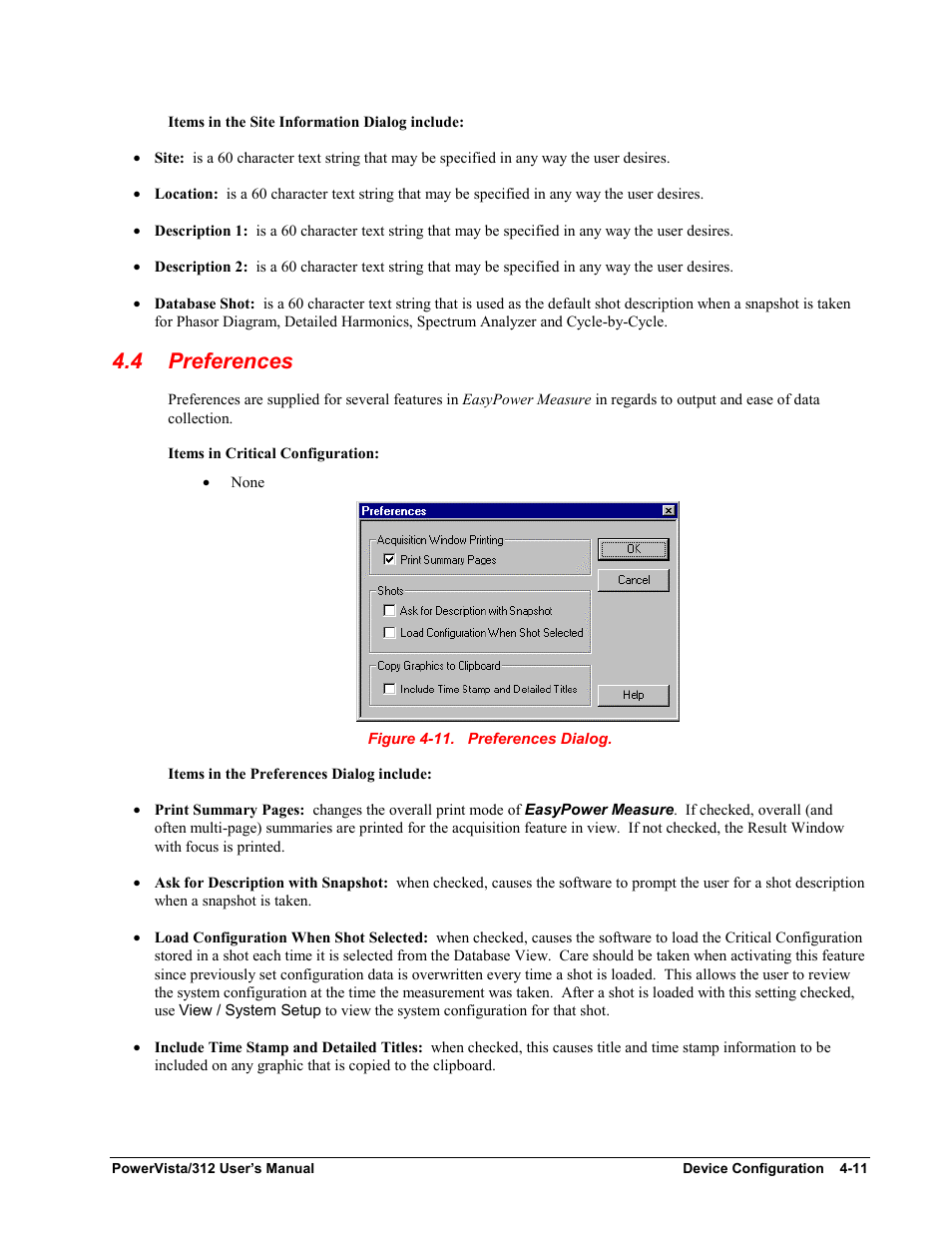 Preferences, 4 preferences | Measurement Computing WavePort 312P rev.1.0 User Manual | Page 45 / 82