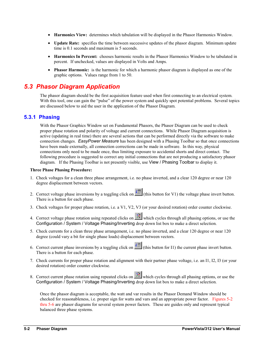 3 phasor diagram application, 1 phasing | Measurement Computing WavePort 312P rev.1.0 User Manual | Page 50 / 82