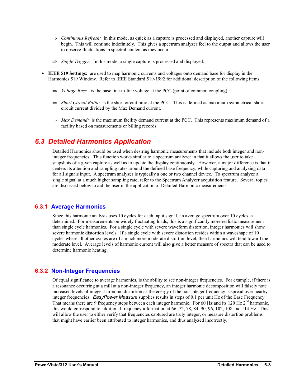 3 detailed harmonics application, 1 average harmonics, 2 non-integer frequencies | Measurement Computing WavePort 312P rev.1.0 User Manual | Page 57 / 82