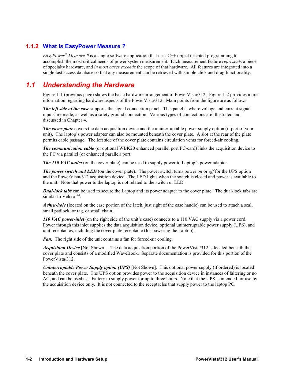 What is easypower measure, Understanding the hardware, 1 understanding the hardware | Measurement Computing WavePort 312P rev.1.0 User Manual | Page 8 / 82