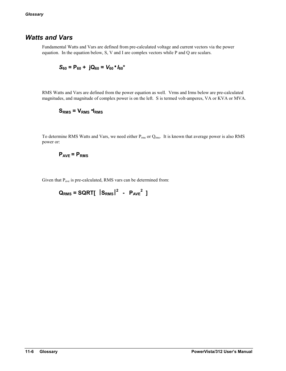 Watts and vars | Measurement Computing WavePort 312P rev.1.0 User Manual | Page 82 / 82