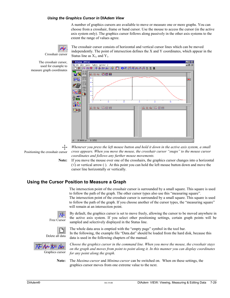 Using the cursor position to measure a graph | Measurement Computing WavePort rev.3.0 User Manual | Page 103 / 140