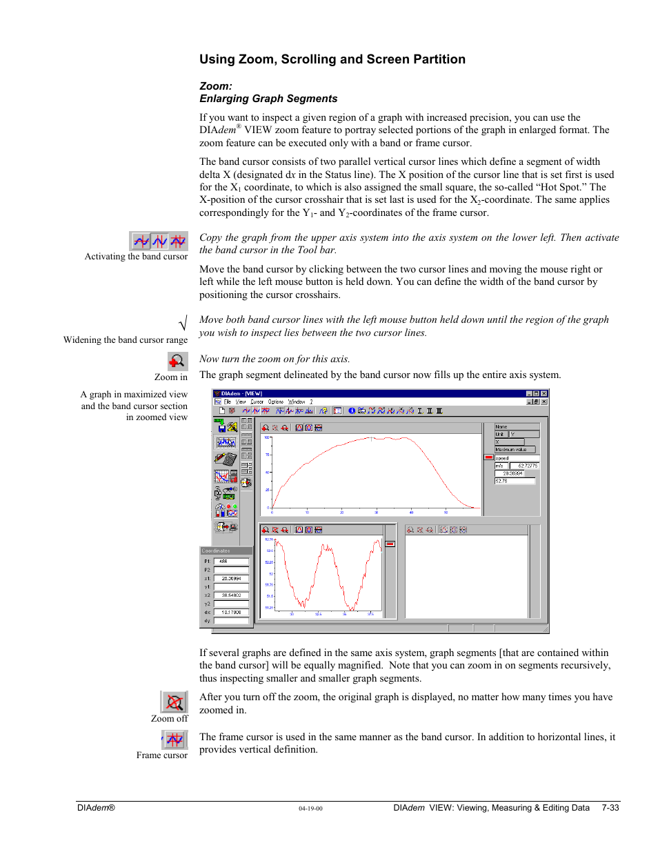 Using zoom, scrolling and screen partition | Measurement Computing WavePort rev.3.0 User Manual | Page 107 / 140