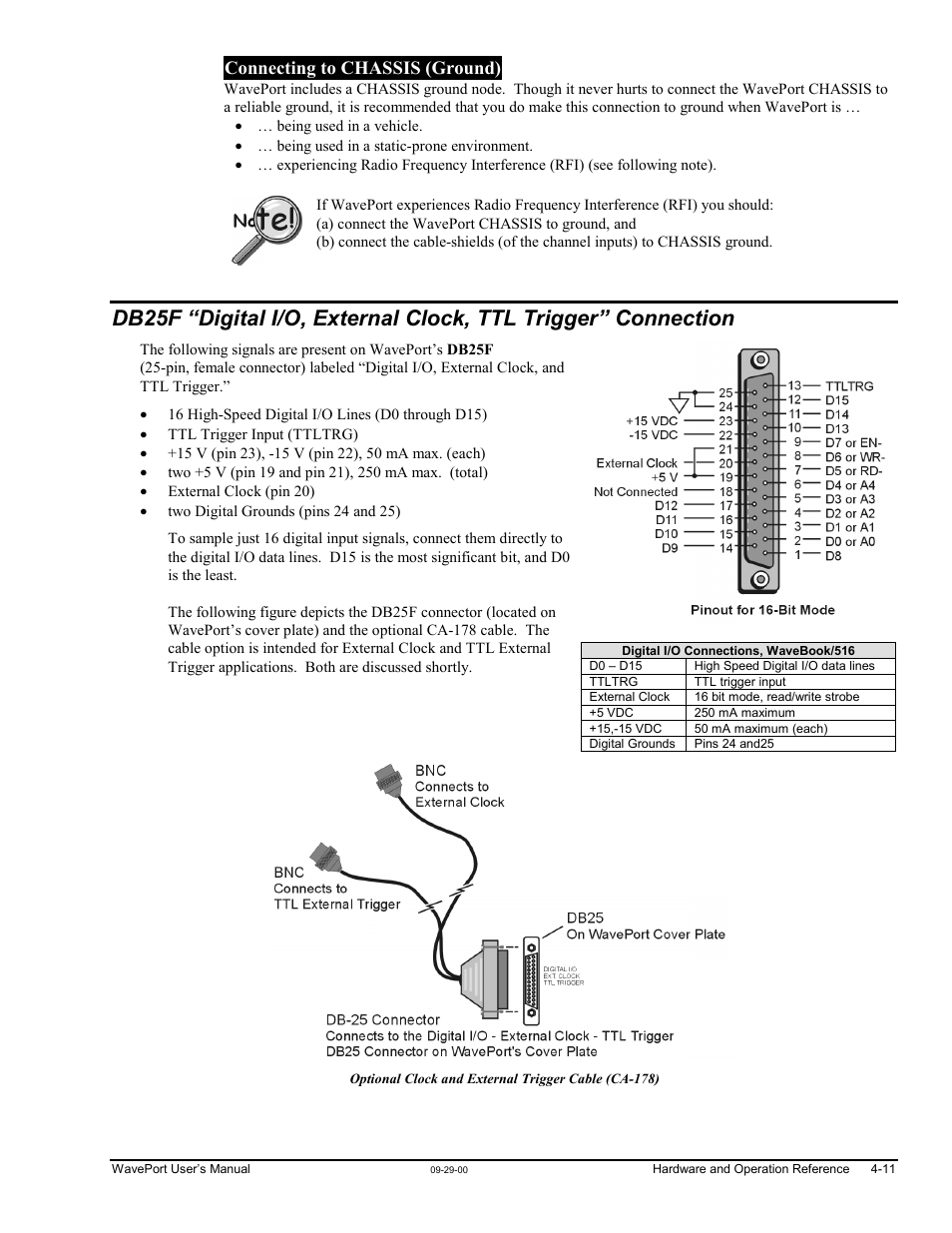 Onnection ……4-11, Connecting to chassis (ground) | Measurement Computing WavePort rev.3.0 User Manual | Page 39 / 140