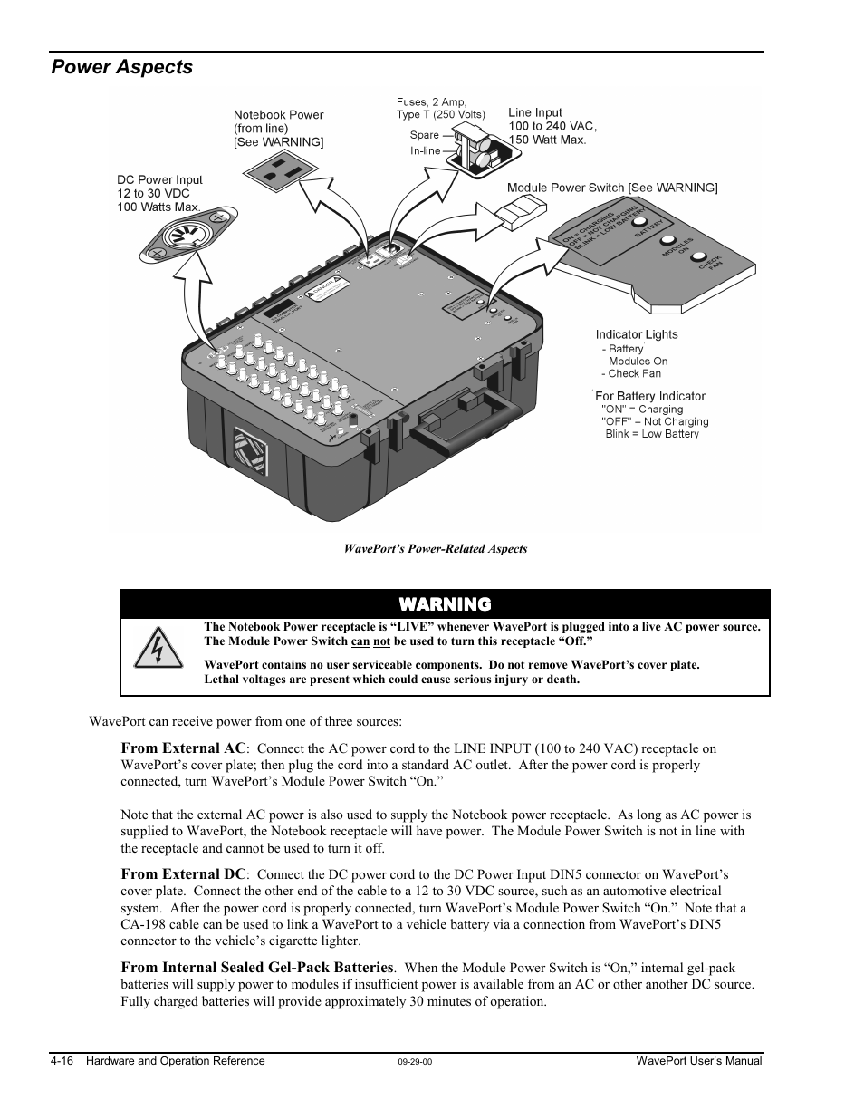 Power aspects | Measurement Computing WavePort rev.3.0 User Manual | Page 44 / 140