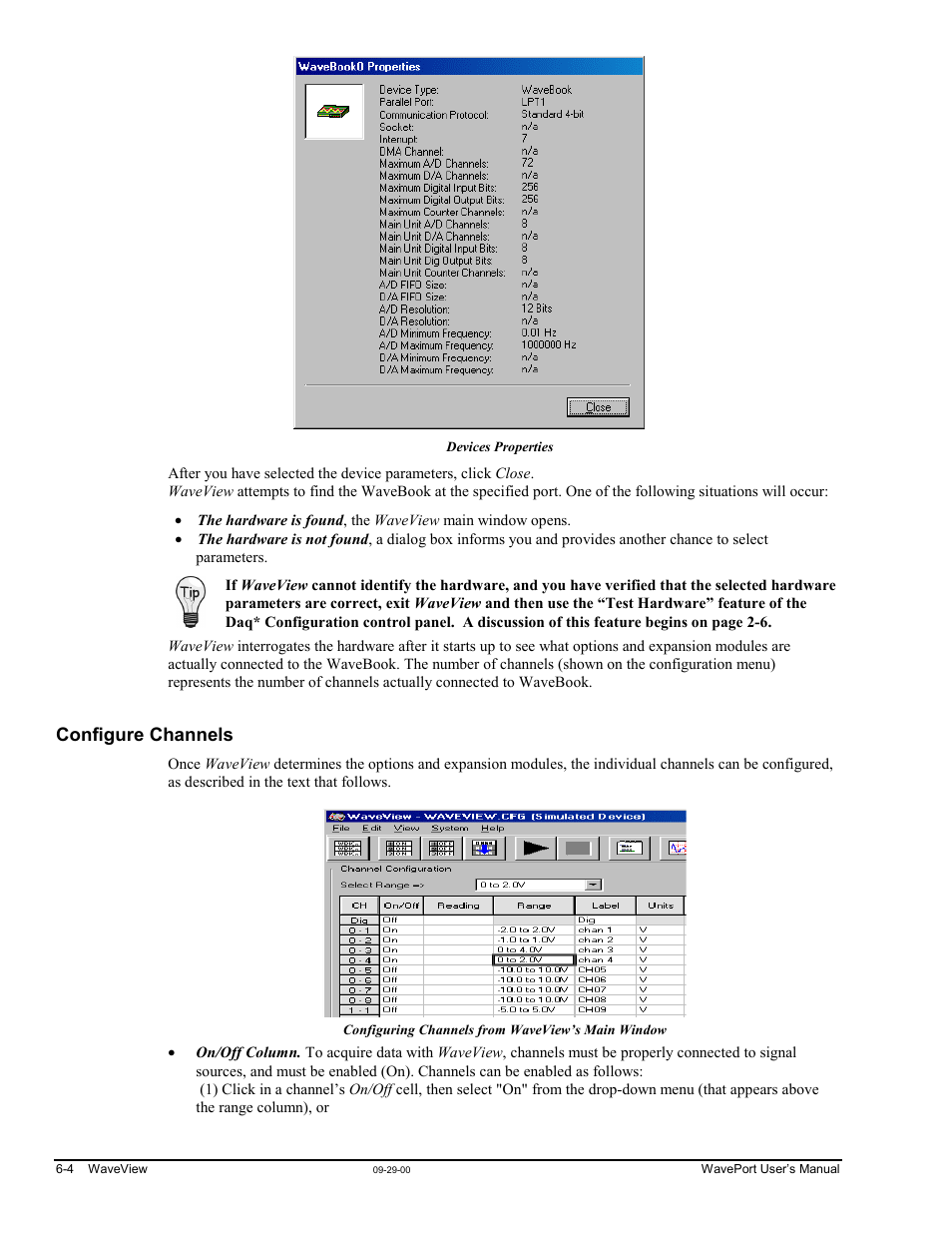 Hannels…… 6-4, Configure channels | Measurement Computing WavePort rev.3.0 User Manual | Page 56 / 140