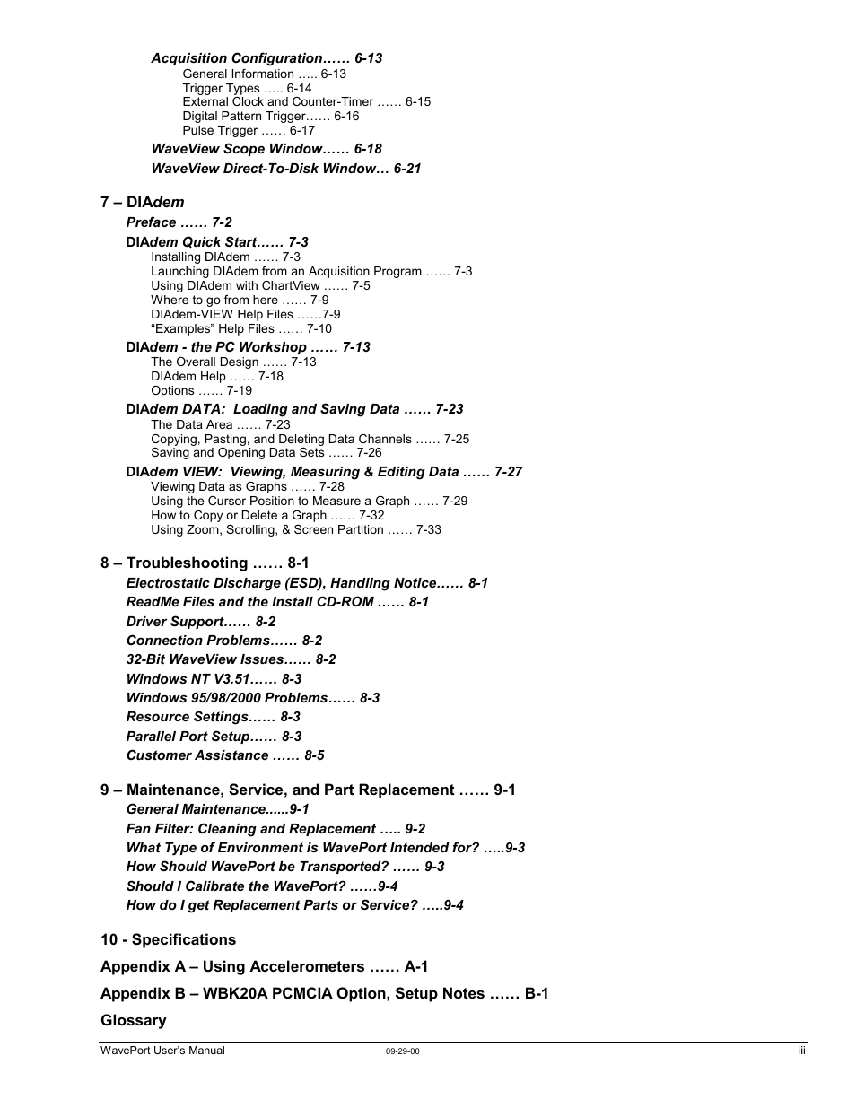 Measurement Computing WavePort rev.3.0 User Manual | Page 7 / 140