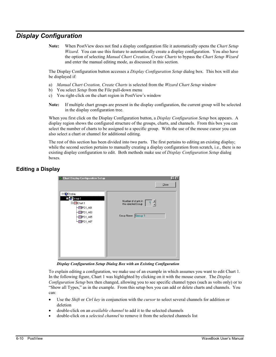 Display configuration, Editing a display | Measurement Computing WaveBook rev.3.0 User Manual | Page 124 / 236