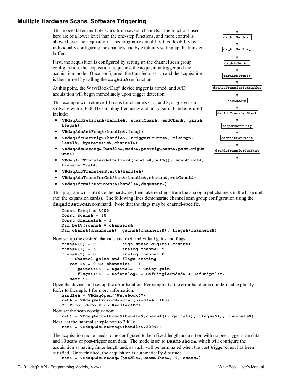 Multiple hardware scans, software triggering | Measurement Computing WaveBook rev.3.0 User Manual | Page 184 / 236