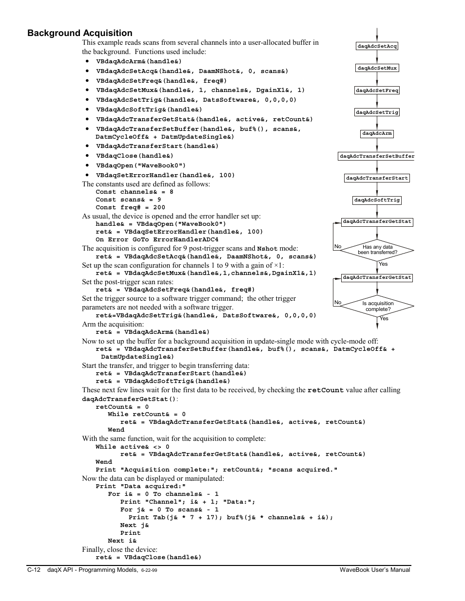 C-12, Background acquisition | Measurement Computing WaveBook rev.3.0 User Manual | Page 186 / 236