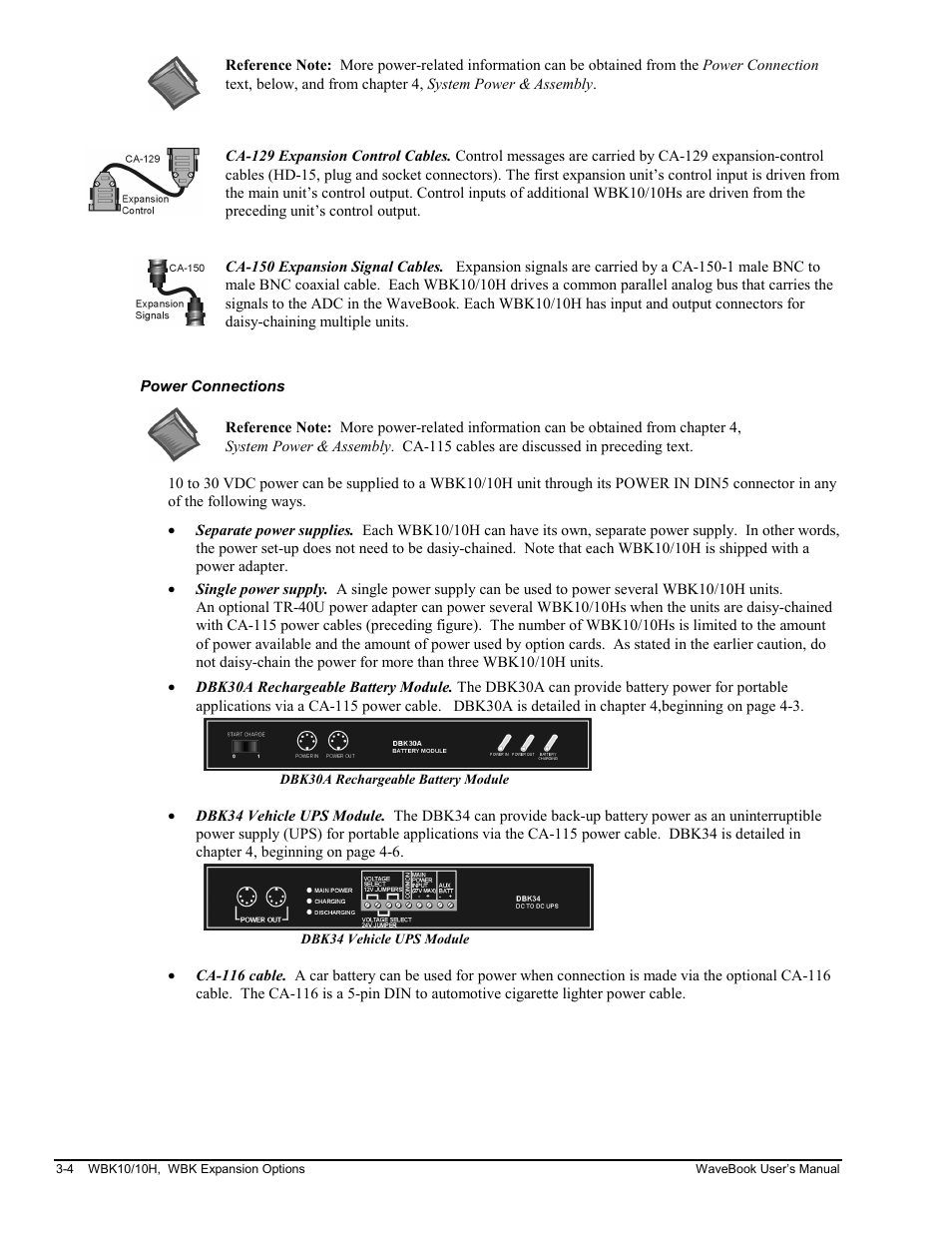 Power connections | Measurement Computing WaveBook rev.3.0 User Manual | Page 36 / 236