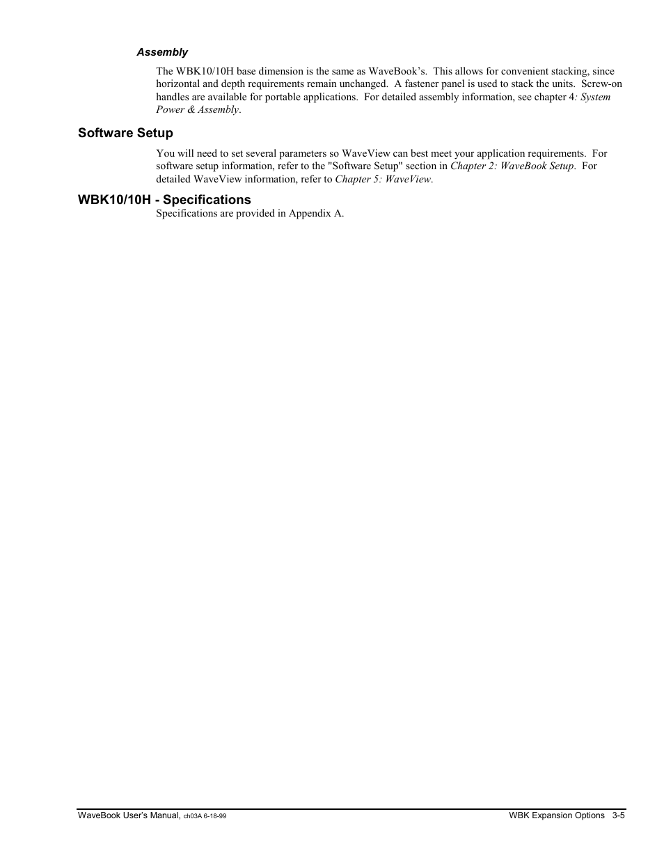 Software setup, Wbk10/10h - specifications | Measurement Computing WaveBook rev.3.0 User Manual | Page 37 / 236