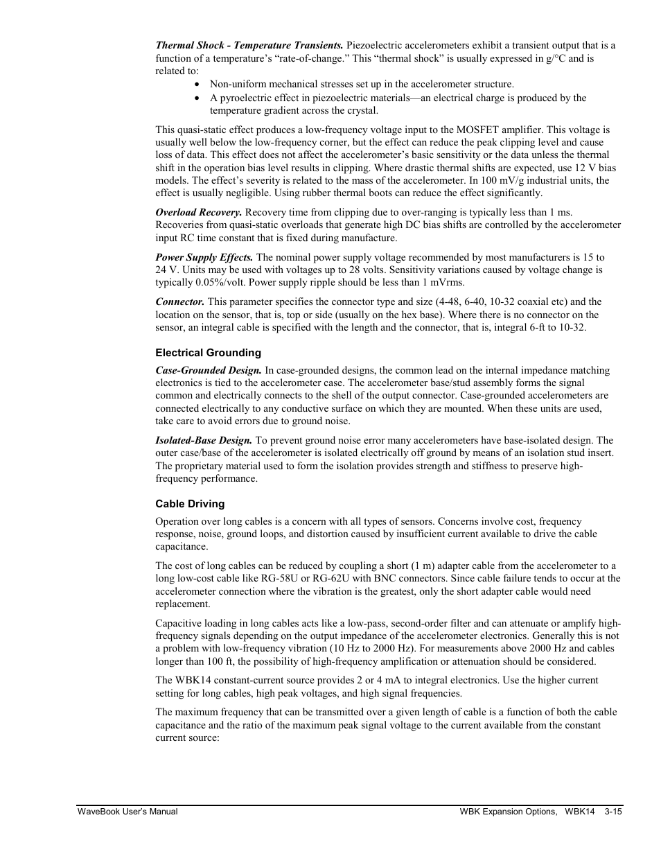 Electrical grounding, Cable driving | Measurement Computing WaveBook rev.3.0 User Manual | Page 47 / 236