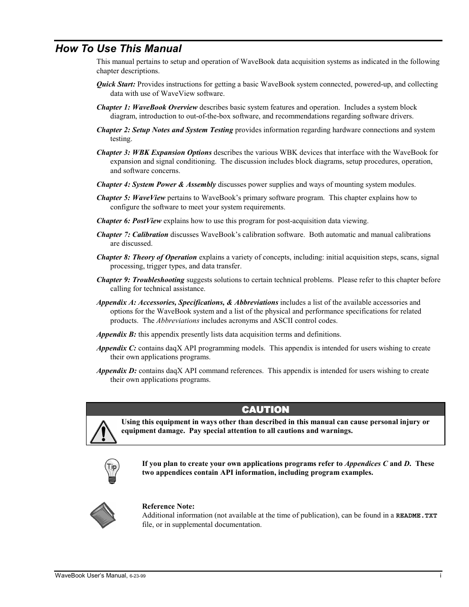How to use this manual | Measurement Computing WaveBook rev.3.0 User Manual | Page 5 / 236