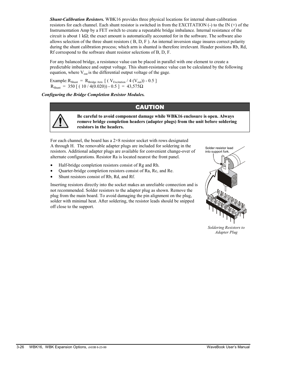 Caution | Measurement Computing WaveBook rev.3.0 User Manual | Page 58 / 236