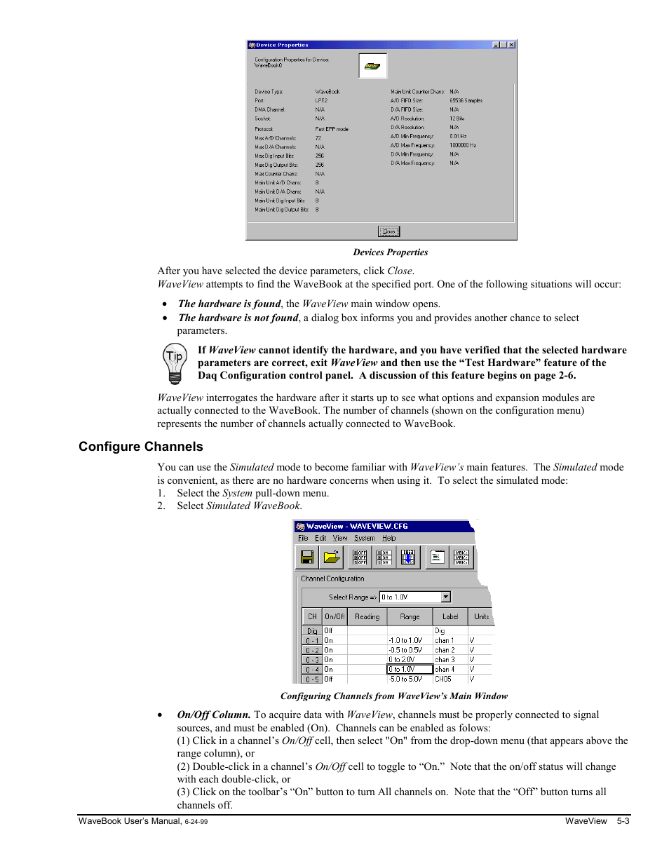 Configure channels, Hannels…… 5-3 | Measurement Computing WaveBook rev.3.0 User Manual | Page 97 / 236