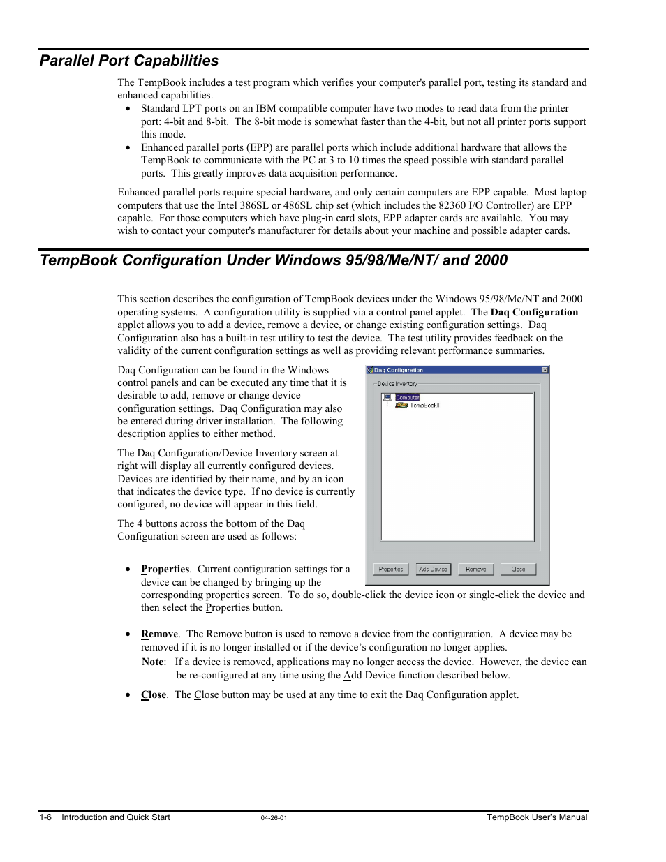 Parallel port capabilities | Measurement Computing TempBook rev.4.0 User Manual | Page 16 / 26