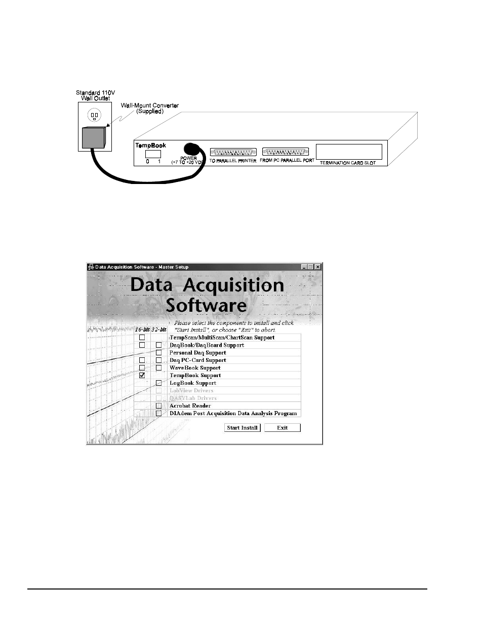 Power connection, Software installation | Measurement Computing TempBook rev.3.0 User Manual | Page 10 / 166
