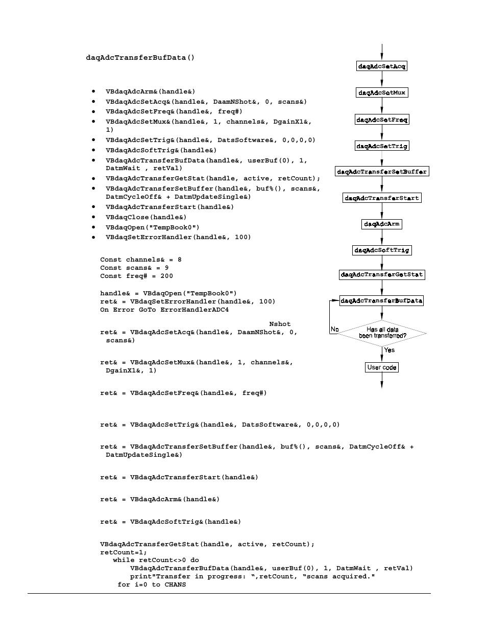Transfers with driver-allocated buffers | Measurement Computing TempBook rev.3.0 User Manual | Page 122 / 166