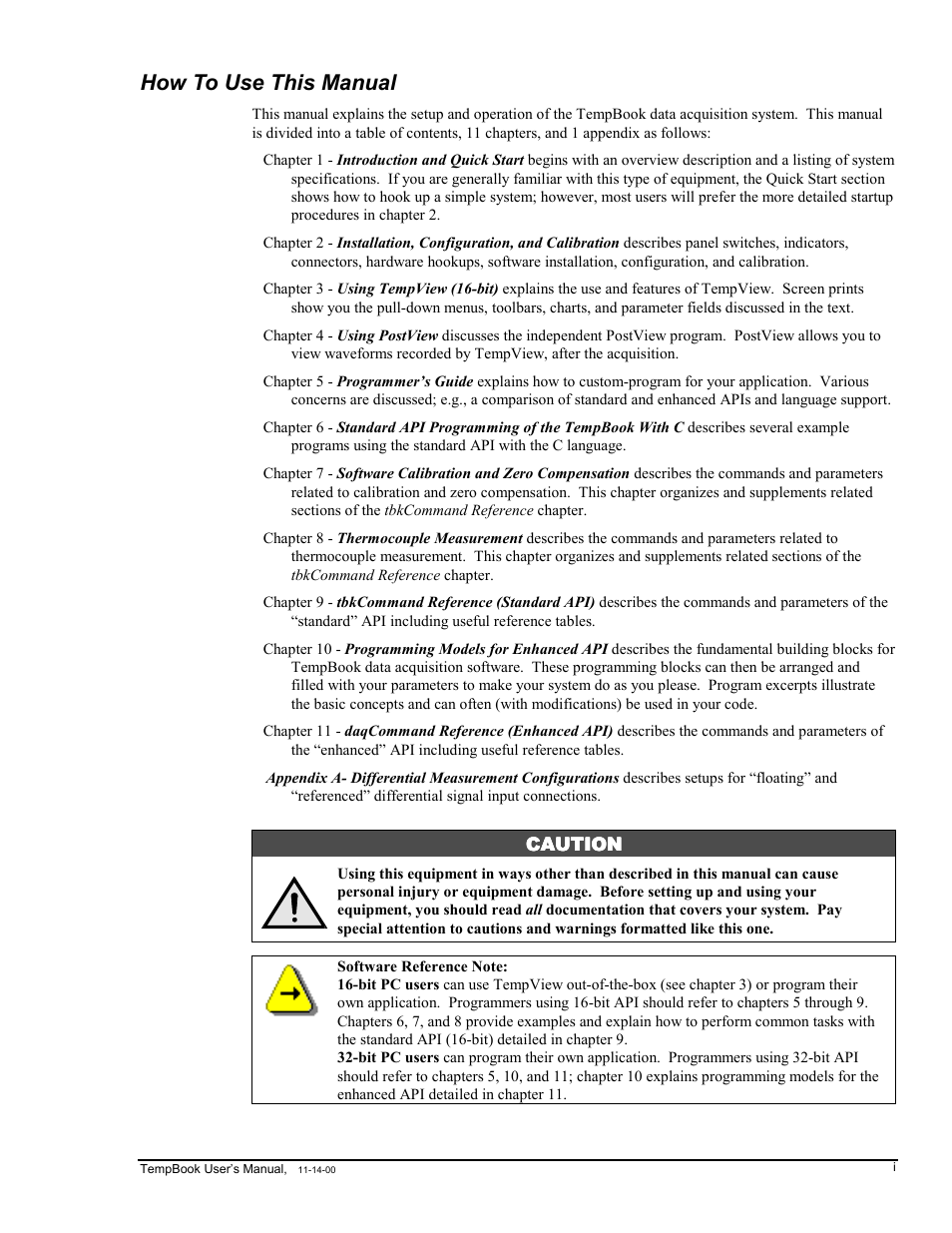 How to use this manual | Measurement Computing TempBook rev.3.0 User Manual | Page 3 / 166