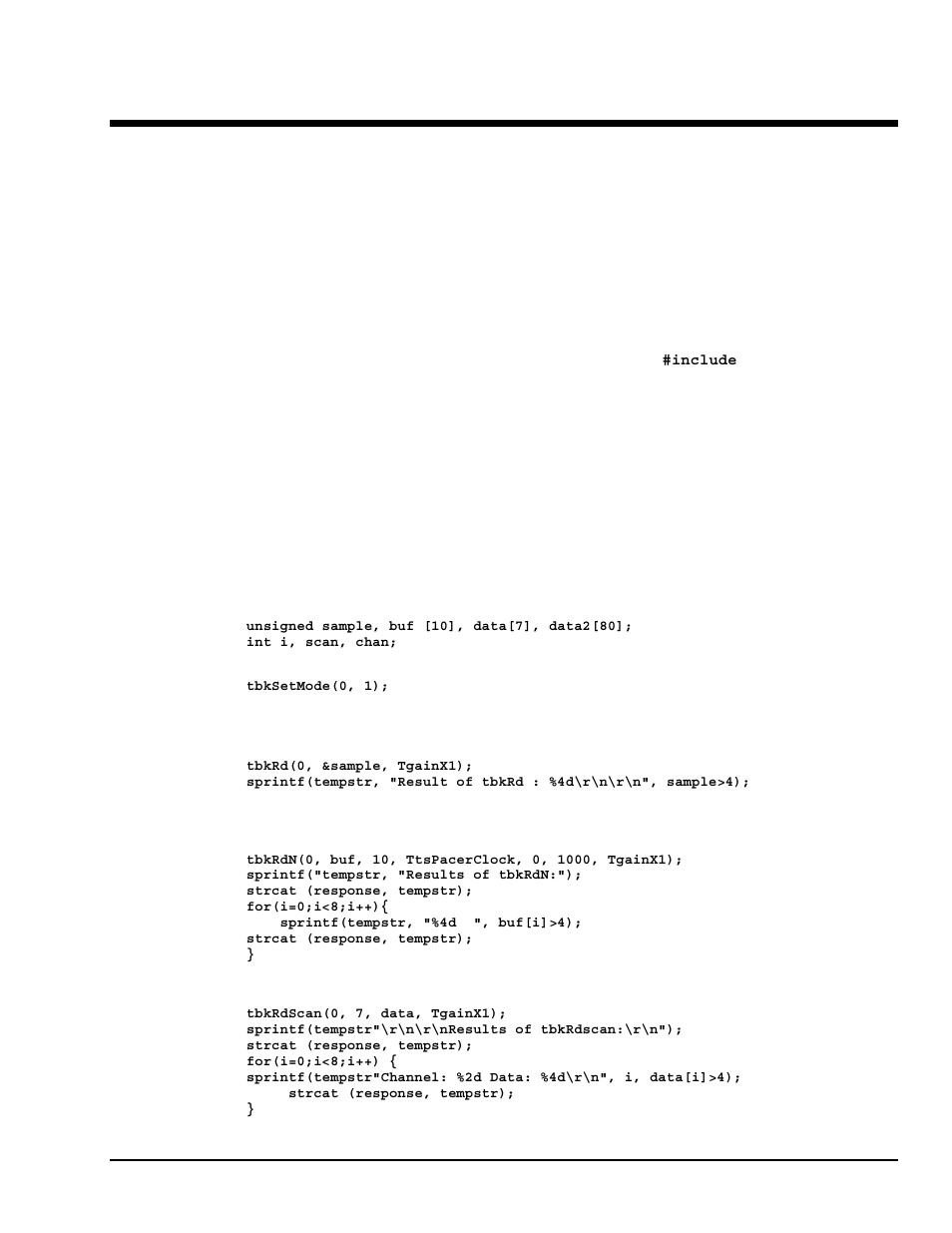 Accessing tempbook from a windows program, Accessing tempbook from a c-for-windows program, High-level analog input | Standard api programming of the tempbook with c | Measurement Computing TempBook rev.3.0 User Manual | Page 33 / 166