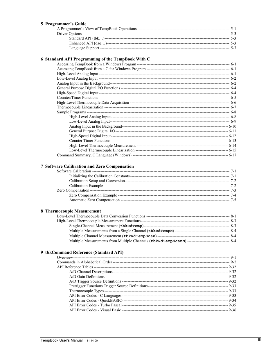 Measurement Computing TempBook rev.3.0 User Manual | Page 5 / 166