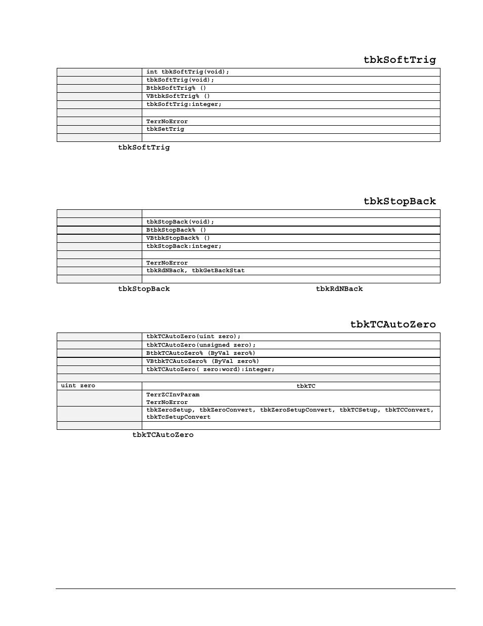 Tbksofttrig, Tbkstopback, Tbktcautozero | Measurement Computing TempBook rev.3.0 User Manual | Page 87 / 166