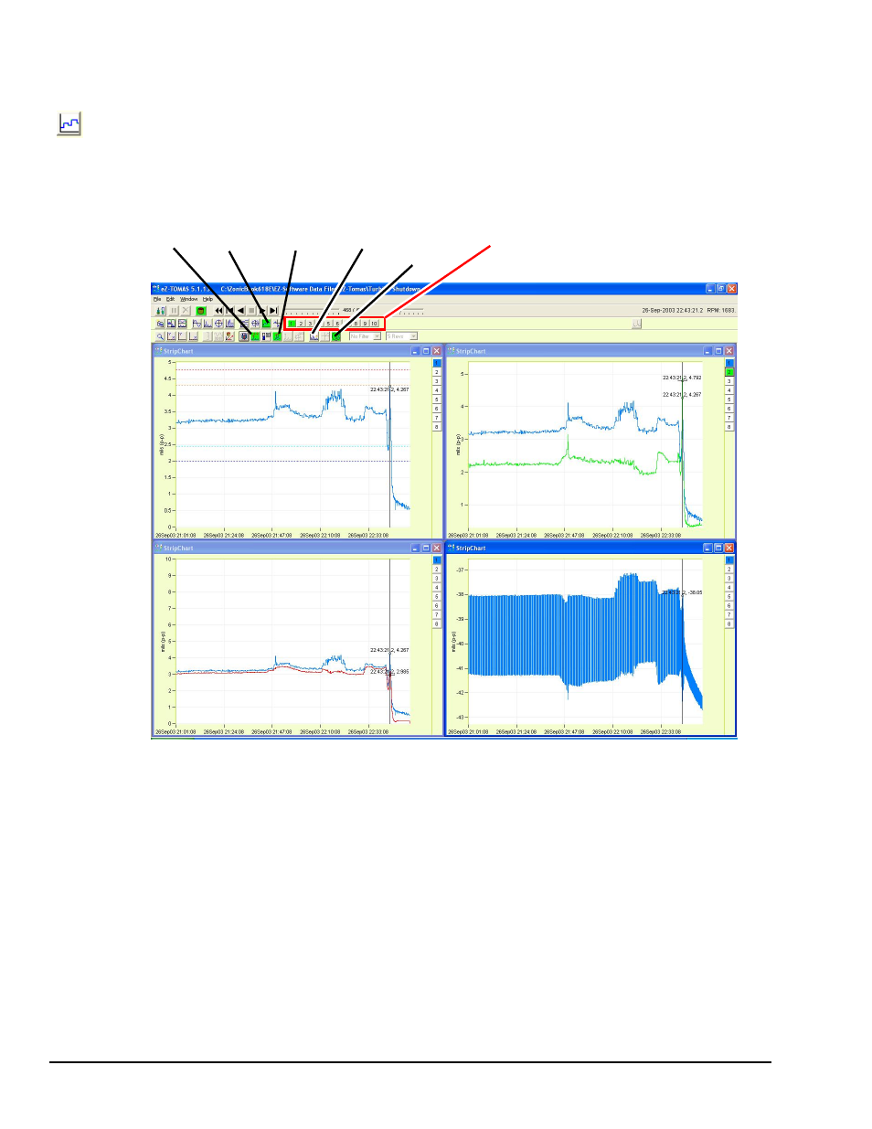 Strip chart displays | Measurement Computing eZ-TOMAS rev.11.0 User Manual | Page 70 / 94