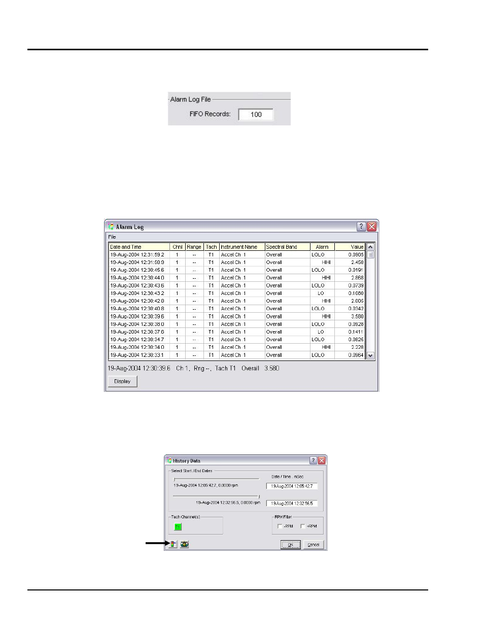 Alarm log | Measurement Computing eZ-TOMAS rev.11.0 User Manual | Page 76 / 94