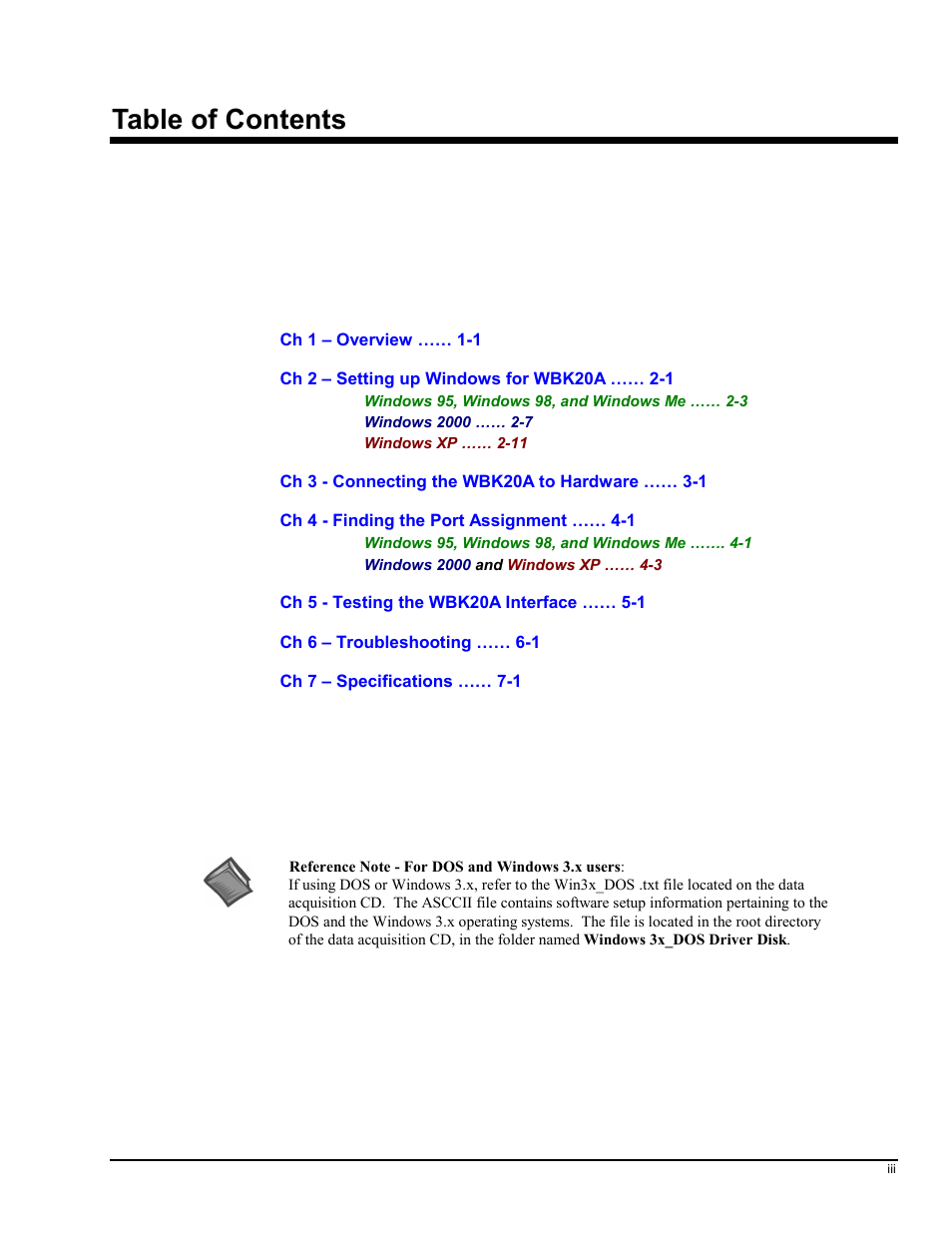 Measurement Computing WBK20A User Manual | Page 3 / 38