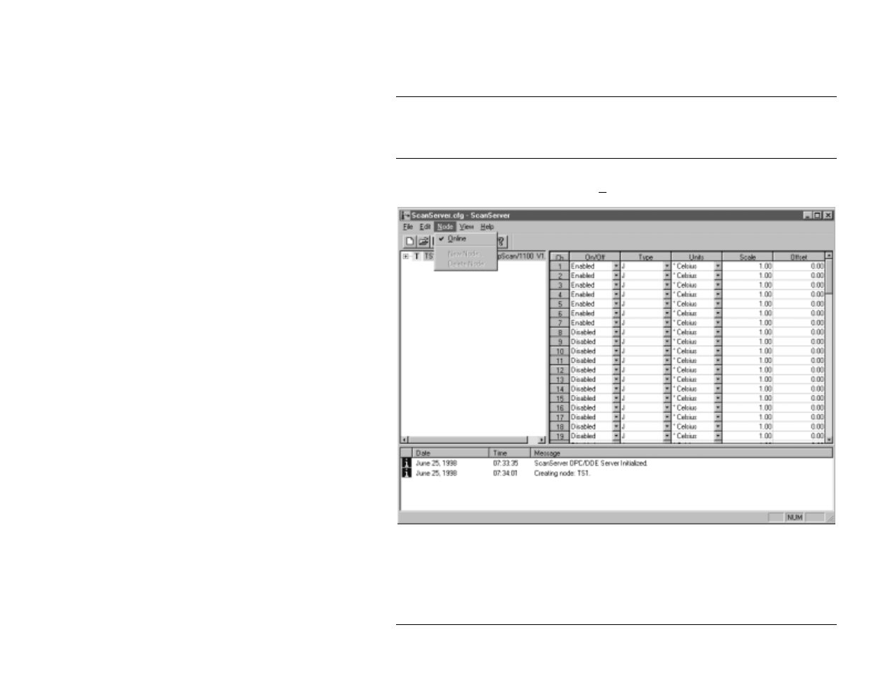Nodes, Overview, Node menu | Measurement Computing ScanServer rev.2.0 User Manual | Page 17 / 42