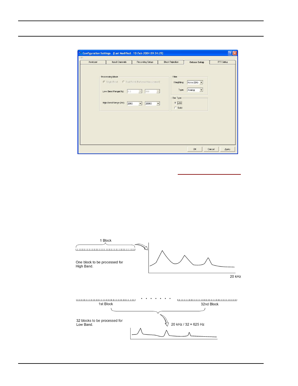 Octave setup tab, Octave setup tab …… 4-24, Octave setup …… 4-24 | Octave setup | Measurement Computing eZ-PostView rev.2.0 User Manual | Page 102 / 144