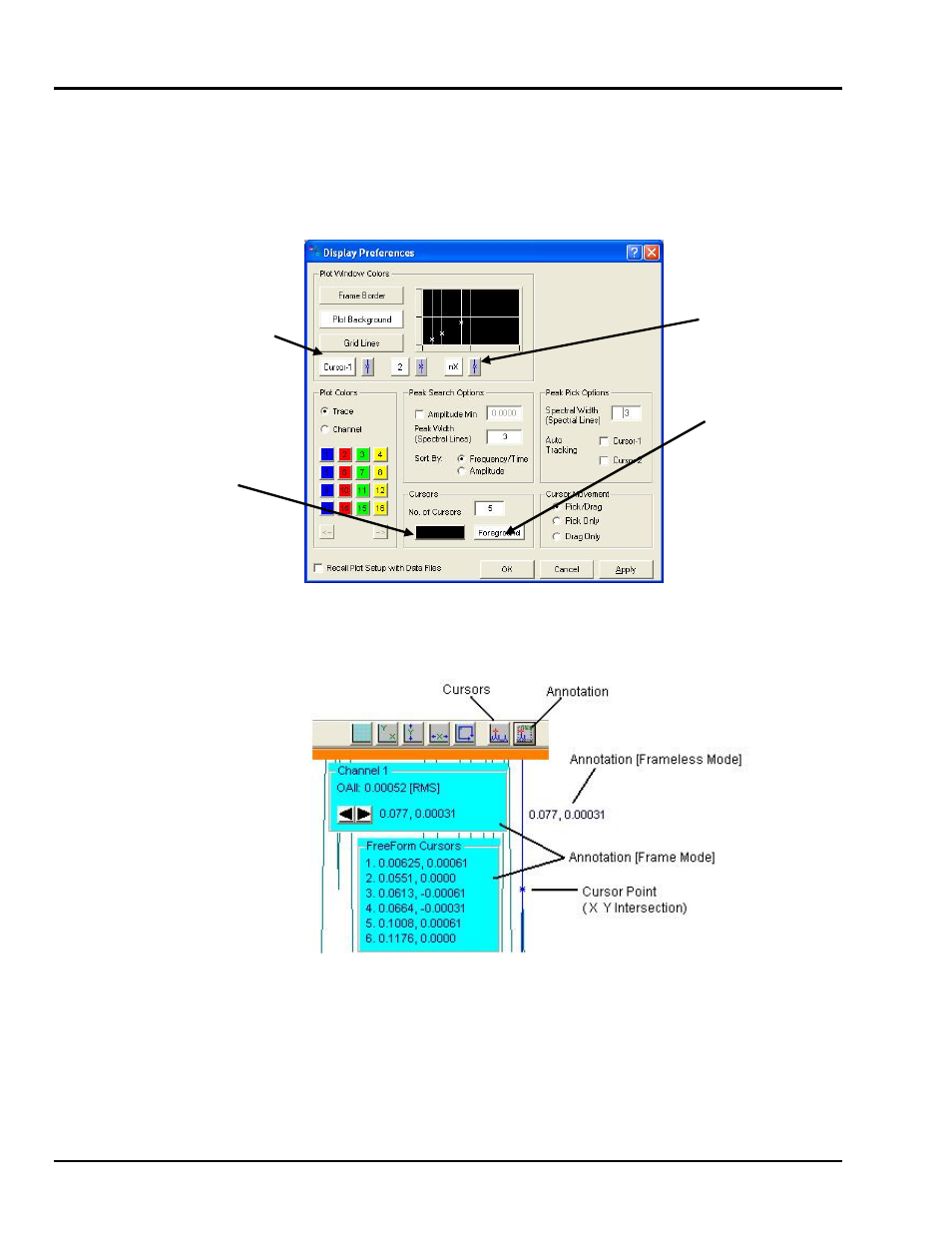 Using cursors | Measurement Computing eZ-PostView rev.2.0 User Manual | Page 120 / 144