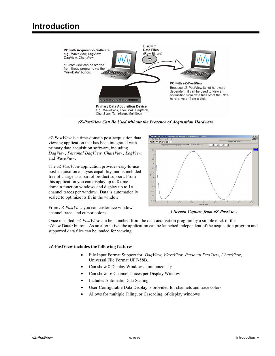Introduction | Measurement Computing eZ-PostView rev.2.0 User Manual | Page 6 / 144