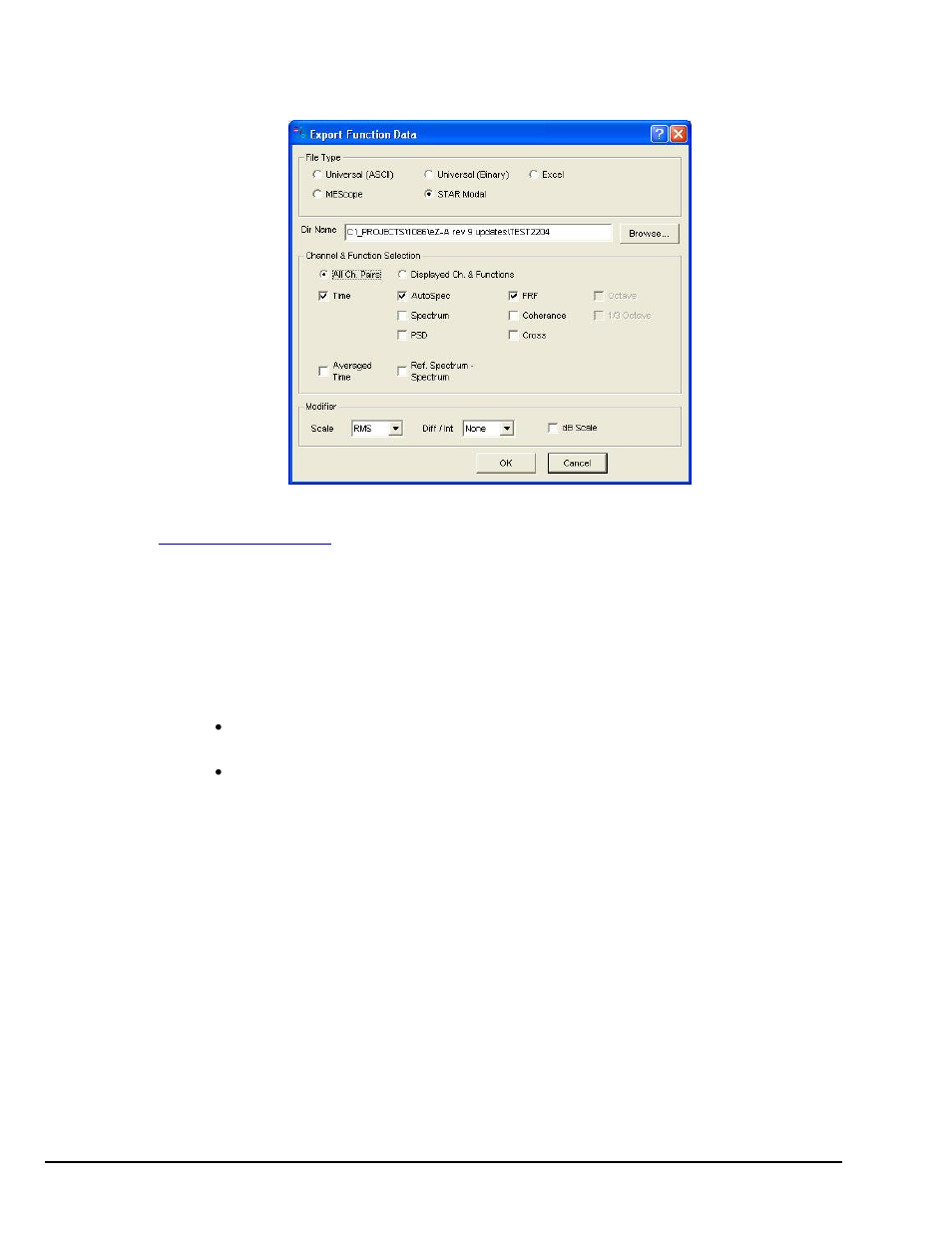 Function data set(s), Export menu> function data set(s), In chapter 3 | This button exports data, if export condi, Export menu> export function data | Measurement Computing eZ-PostView rev.2.0 User Manual | Page 70 / 144